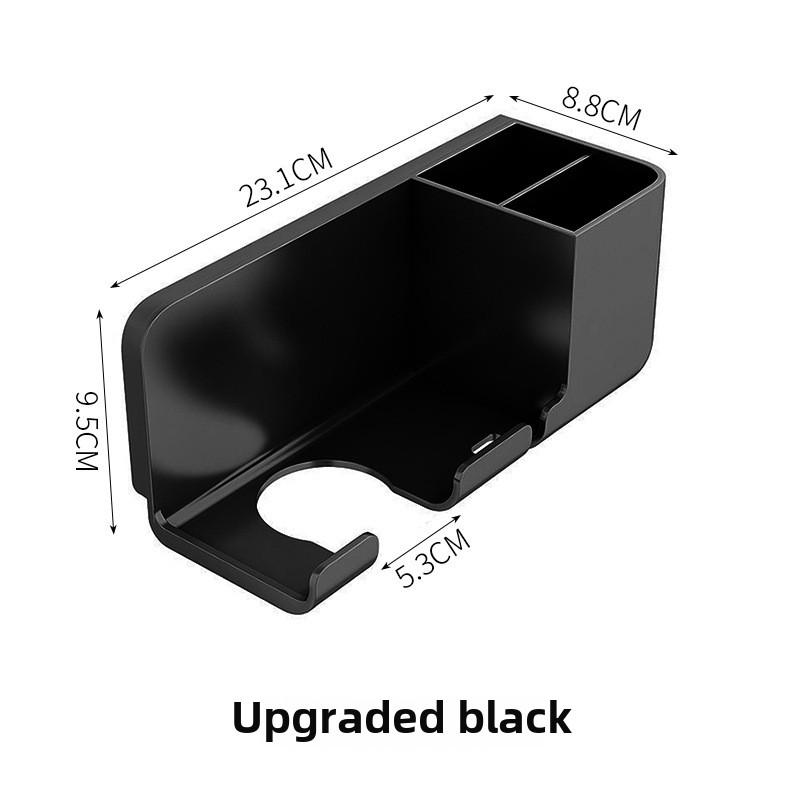 Haartrocknerhalter fürs Badezimmer zur Wandmontage, Haartrockner-Organizer, Aufbewahrungsregal ohne Bohren, Föhnregal fürs Badezimmer Upgraded schwarz