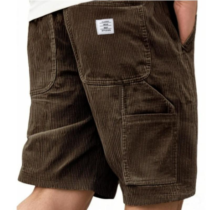 Herrenmode Mehrere Taschen Besticktes Etikett Werkzeug Retro Cordhose 4XL braun