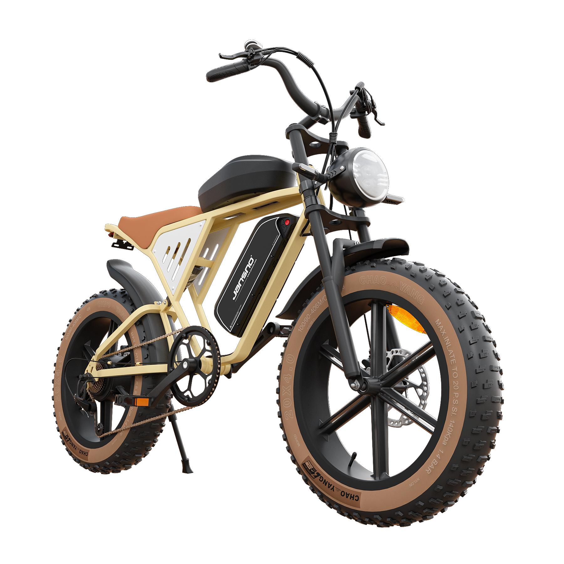 JANSNO X70 Erwachsenen E-Bike 750W Bürstenloser DC-Motor 48V20AH Akku Elektrofahrrad 20 Zoll Breitreifen Mountain Elektrofahrrad gelb