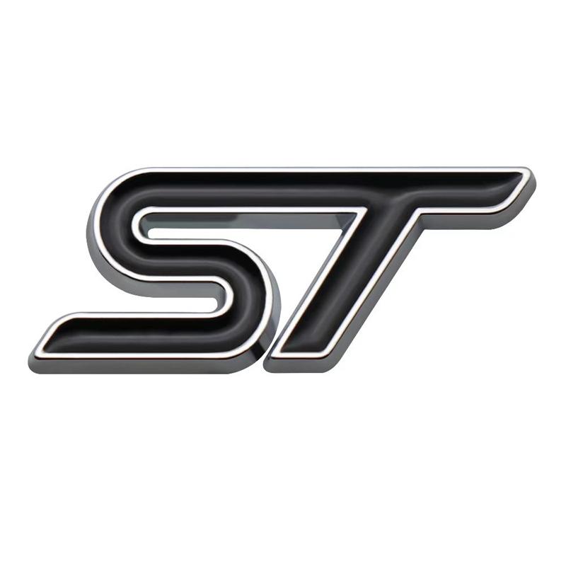 3D Metall ST Auto Lenkrad Emblem Aufkleber für ST Focus x 2 3 Kuga FIESTA MONDEO VIGNALE ECOBOOST KUGA Auto Auto Styling silber/schwarz