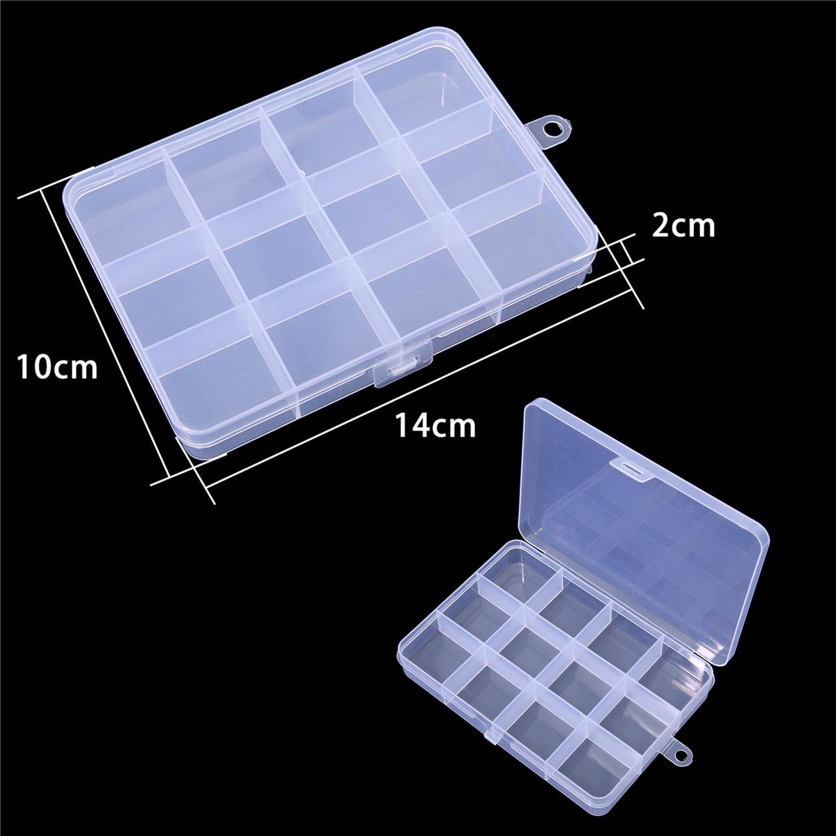 Einstellbare Schmuck Aufbewahrungsbox Kunststoff PVC Aufbewahrungsbox Halter Fall Transparent Schmuck Werkzeug Tragbare Organizer Container 14x10x2cm 1pc