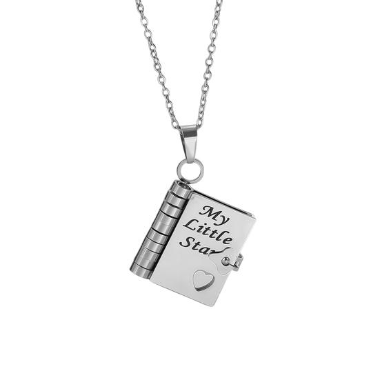 Buch Anhänger Halskette Mein Kleiner Stern Buch Halskette Mini Buch mit 6 Seiten Halskette Schmuck der Liebe Geburtstags Abschlussgeschenk für Tochter B