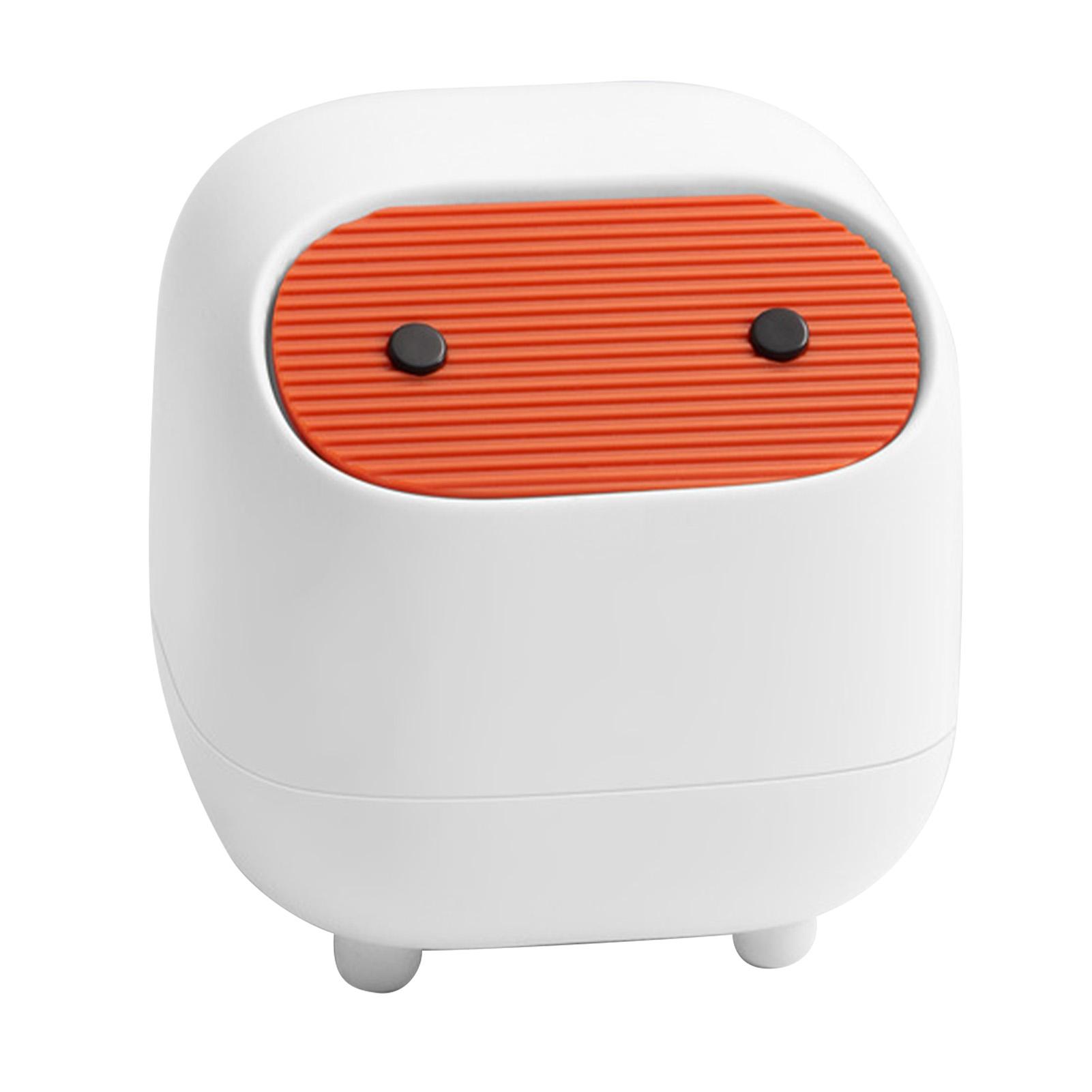 Mini Mülleimer 2 Schichten Drucktyp Kunststoff Arbeitsplatte Mülleimer mit Deckel für Tisch Nachttisch Schreibtisch weiß