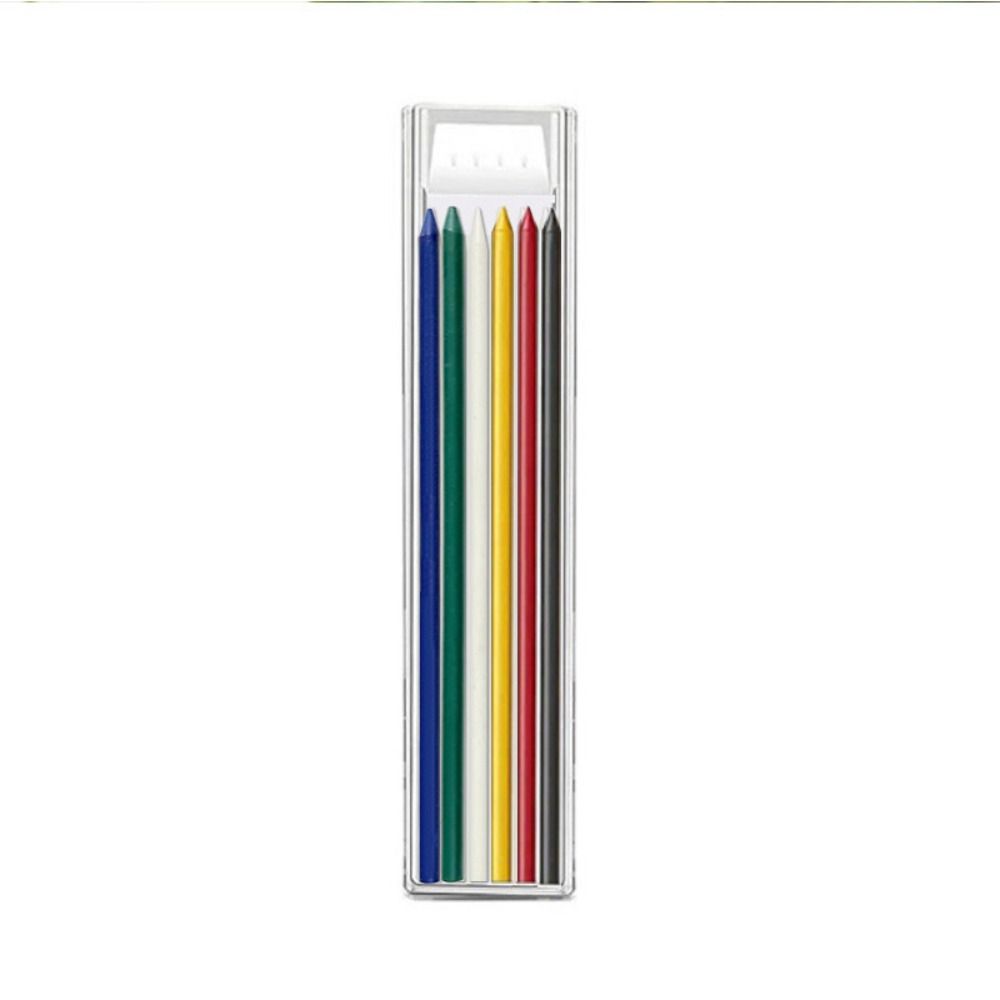 Tieflochmarkierung Druckbleistift Holzbearbeitung Tieflochmarker Holzbearbeitung Bau 6PCS Refill bunt