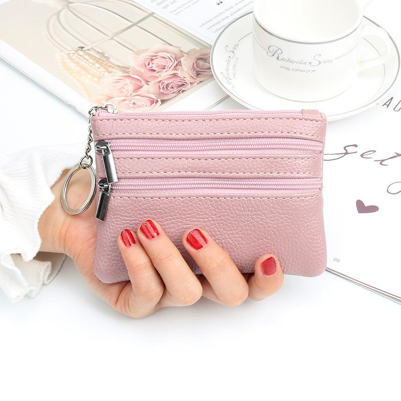 Mode frauen Geldbörse Haushalts Reißverschluss Schlüssel Tasche Karte Tasche Münze Geldbörse Hand Weibliche Kleine Tasche rosa