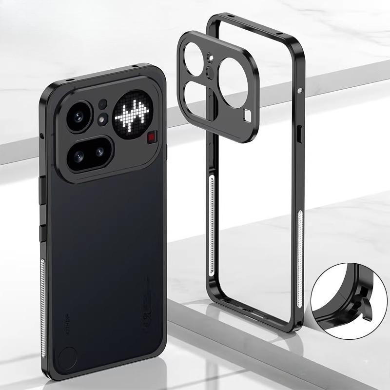 Für Nothing Phone 4A Pro Abnehmbarer Metall-Kamera-Schutz Ultra-Dünne Hülle Für Nothing Phone 4 A Pro Metallrahmen Stoßfester Stoßfänger Nothing Phone 4A Pro schwarz