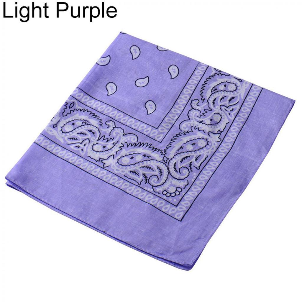 Cool Cotton Lady Men Square Bandana Hiphop Head Wrap Schal Armband 55 x 55 cm licht lila