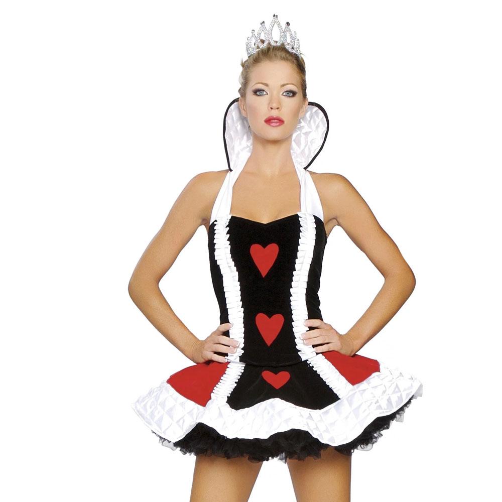 Die Rote Königin Cosplay Kostüm Sexy Rote Königin der Herzen Halloween Party Kostüm xl