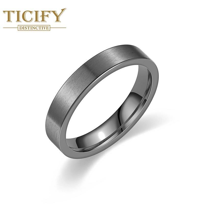 4 mm großer vegetarischer Ring, einfacher Ring aus mattem Titanstahl 6 schwarz