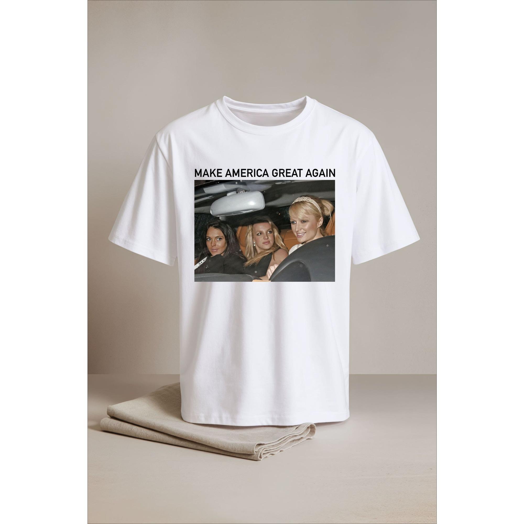Make America Great Again T-Shirt Make America Great Paris Hilton Britney Spears Lindsay Lohan T-Shirt Y2k Britney Spears T-Shirt S