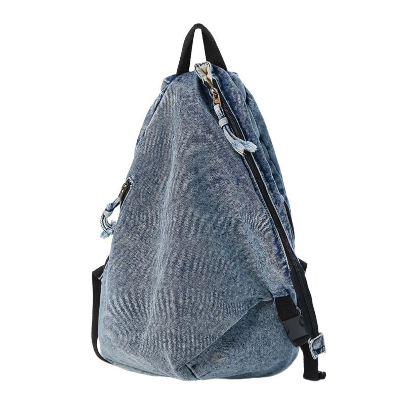 Rucksack aus Retro-Denim mit großem Fassungsvermögen für Damen, leichter Rucksack denim-blau