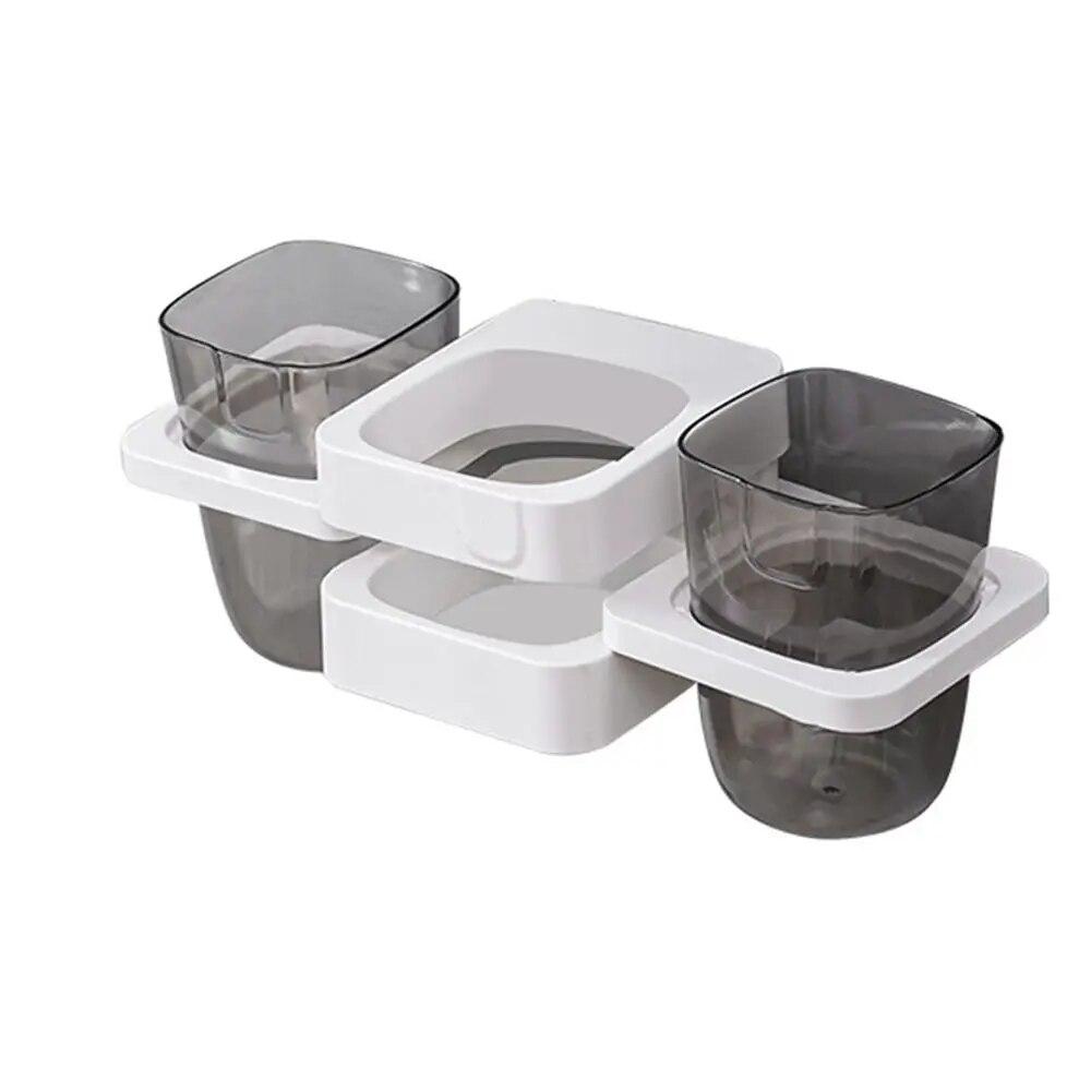 Bad Zubehör Ablauf Regal Zahnpasta Lagerung Rack Mundwasser Tasse Rack Elektrische Zahnbürste Organizer Zahnbürste Halter weiß