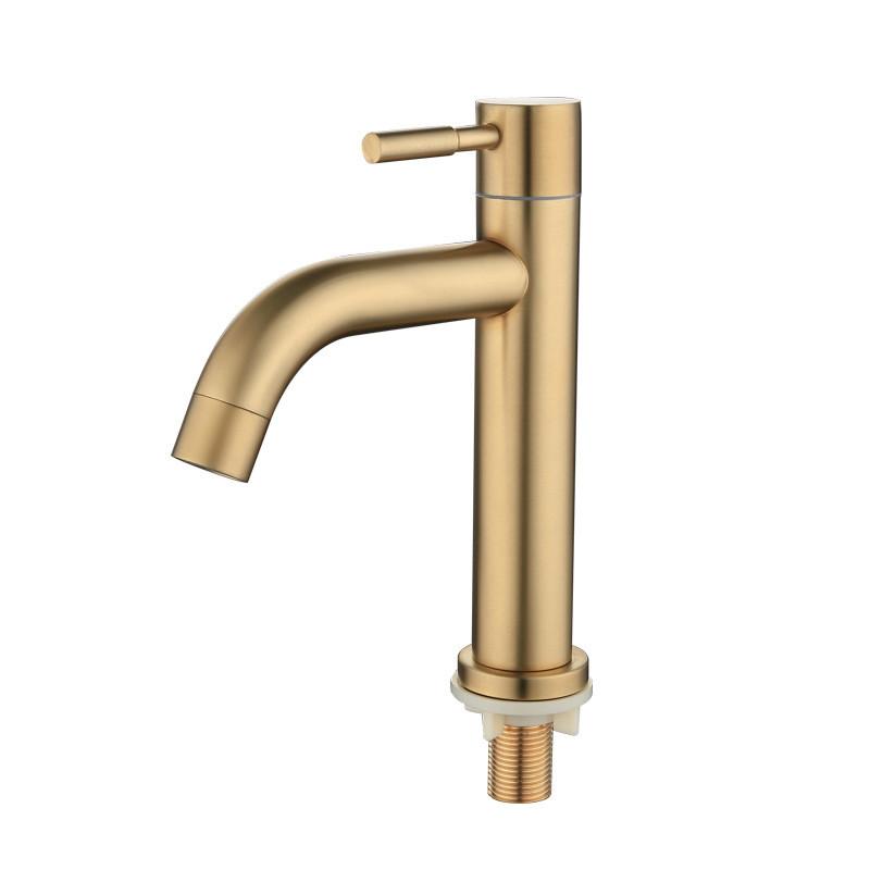 Goldener Kaltwasserhahn Edelstahl Wasserhahn Kaltwasser Badezimmer Waschbecken Wasserhahn Wasserhahn Küche Bad Zubehör Hohe Qualität