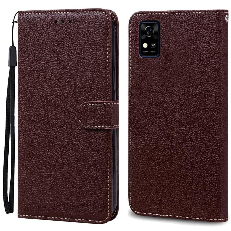 Für ZTE Blade A31 Hülle Weiche TPU Silikon Rückseite Handyhülle Für ZTE Blade A31 Hülle Leder Klapp Brieftasche Hülle Fundas For ZTE Blade A31 kaffeebraun