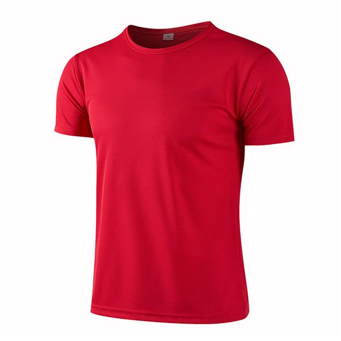 Sommer-Rundhals-T-Shirt, schnell trocknende Kleidung, Arbeitskleidung, kurzärmeliges T-Shirt 2XL rot