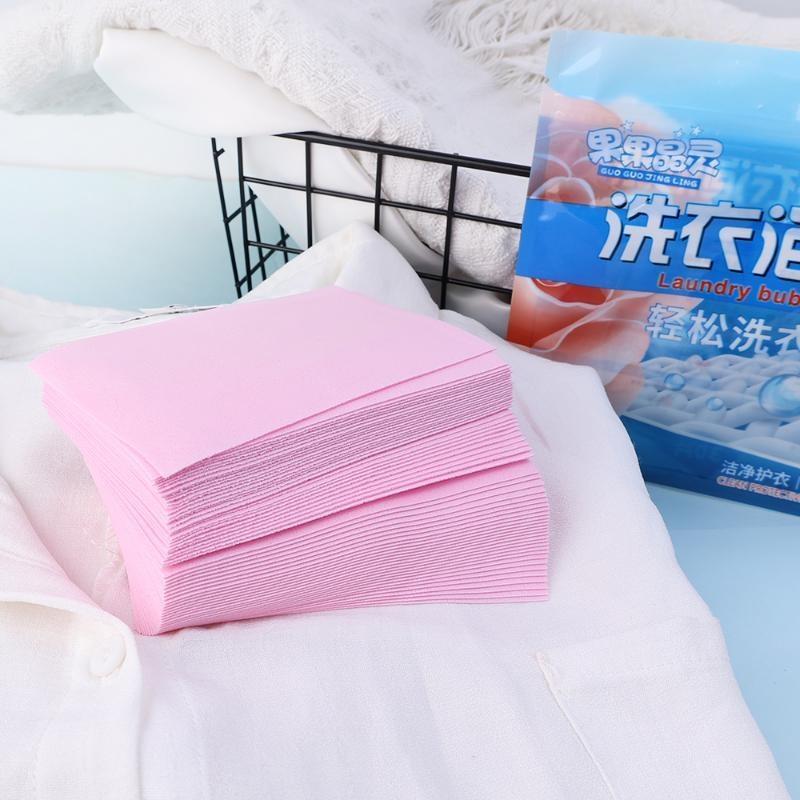 30 Stück/Packung Wäschetabletten, starkes Waschmittelblatt, Unterwäsche, Kleidung, Reinigungsmittel, Wäscheblase, Waschen, Wäsche, Seifenpapier 30PCS rosa