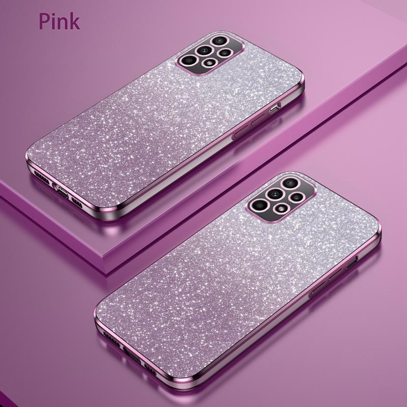 Für Samsung Galaxy A53 5G Luxus Galvanisiertes Glitzerhülle Für Samsung A53 5G Weiche TPU Stoßstange Transparente Handy-Rückseite For Galaxy A53 5G rosa