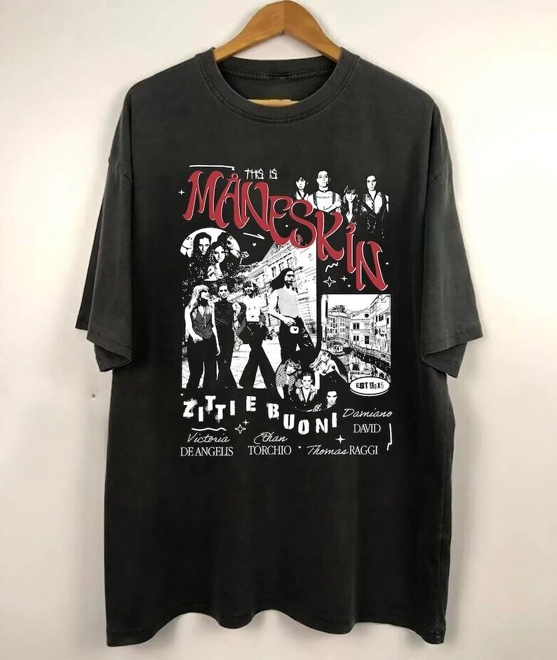 Maneskin Vintage T-Shirt Maneskin Shirt Måneskin Rock Band Shirt Måneskin fa Unisex T-Shirt M