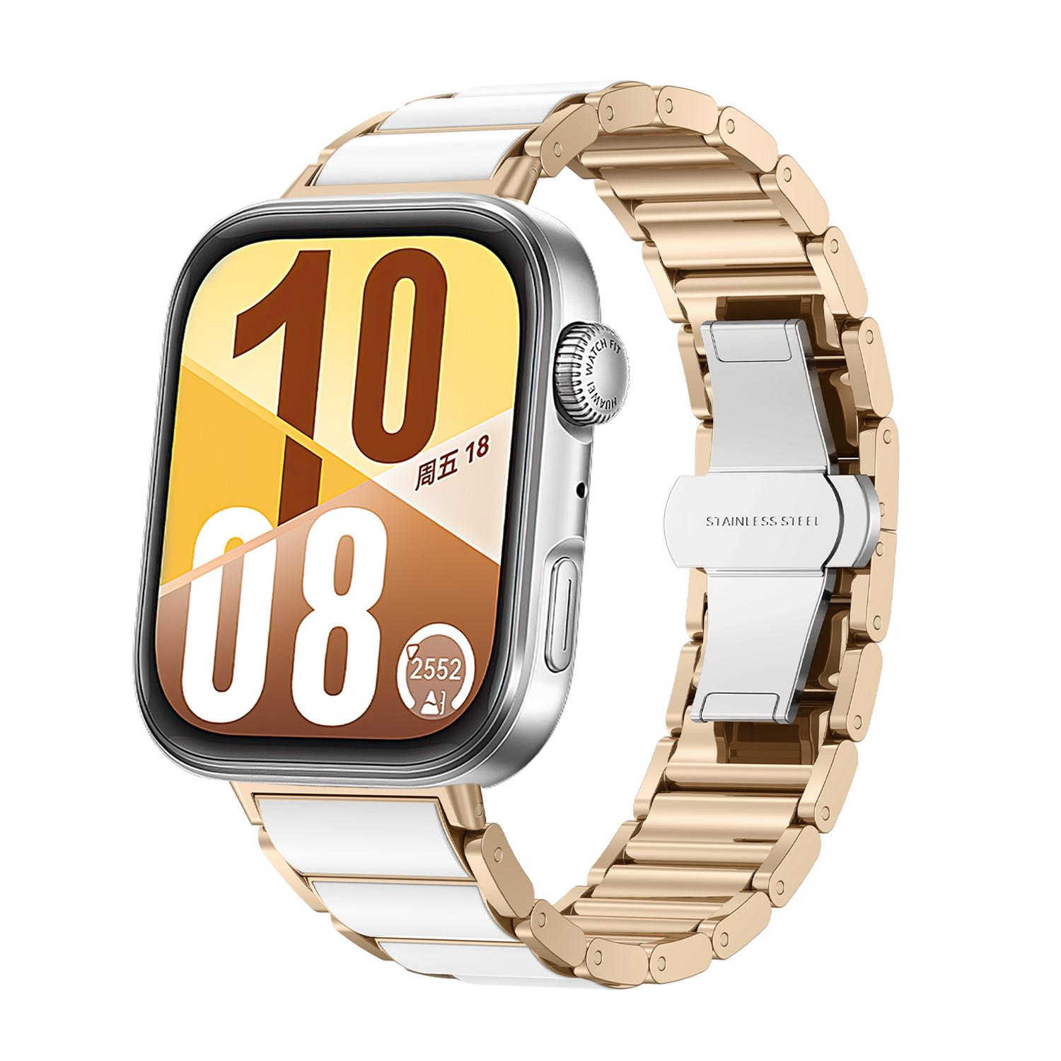 Hochwertiges Keramikarmband für Huawei Watch Fit 4 Pro 3 Faltschließe Gliederarmband für Huawei Fit3 Fit4 Fit4Pro Metallarmband Huawei Fit 4 Pro