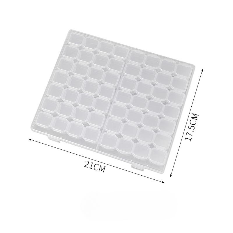 Tragbare transparente Schmuckschatulle für Ohrringe, Ohrstecker, Halsketten, Ohrringe, Tablett, bunte Aufbewahrungsbox für Ohrringe, Antioxidationsbox 56 cells 21*·17.5cm