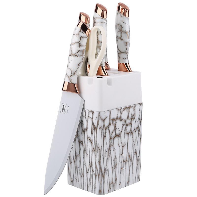 Küchenmesser-Set, Utility-Schneidemesser, Küchenschneidemesser, Edelstahl, Kochmesser, Hackmesser, Obstmesser, Kochutensilien weiß