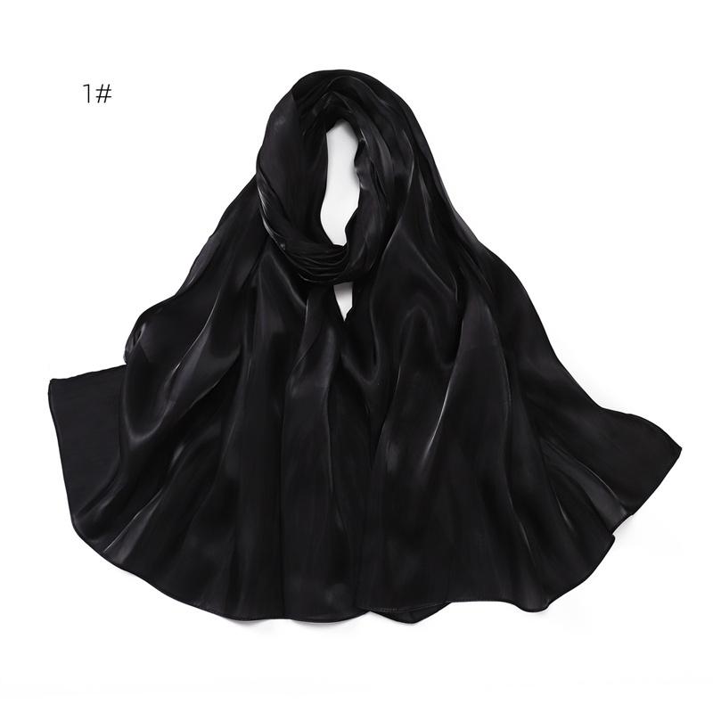 Neu Funkelnden Silk Satin Hijab Schal Frauen Schals Plain Muslimischen Frauen Hijabs Breathab Islam Frauen Turban 70x180cm