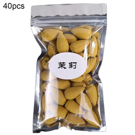 40 Stück Luftreinigungskegel, Duft, Buddhismus, Rauch, Rückfluss, Weihrauch, Aroma, Gewürze Jasmine