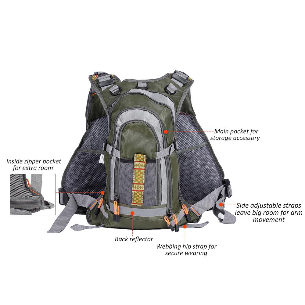 3In1 Fliegenfischen Weste Schwimmen Segeln Bootfahren Kajak schwimmende Sicherheitsvorrichtung grau