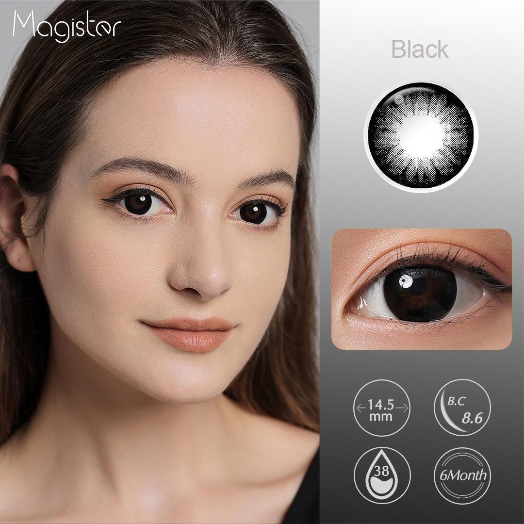 16mm Farbige Kontaktlinsen mit großem Durchmesser Große Augen Schwarze Kontaktlinsen für die Augen Braune Linsen Mit Dioptrien (0~-6,00) Myopie-Linsen Korrekturlinsen 0