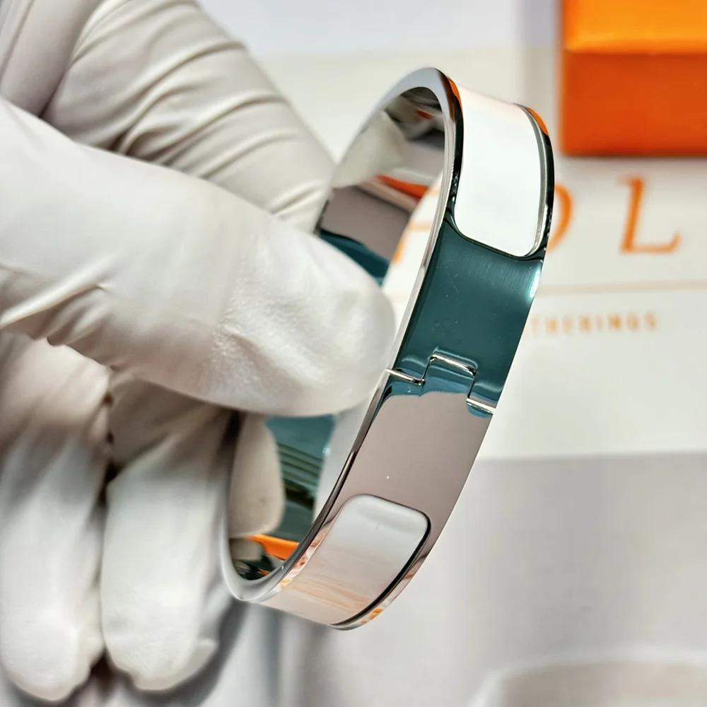 Breite 8mm/12mm 925 Silber Armband Armreif für Frauen Mann Armbänder Modemarken Luxus Schmuck Qualität Weihnachtsgeschenke Width 8mm silber weiße