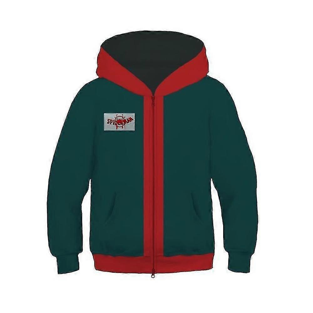 Kinder Verse Miles Morales Cosplay Spiderman Jacke Mantel Kapuzenoberteile 4-13 Jahre S