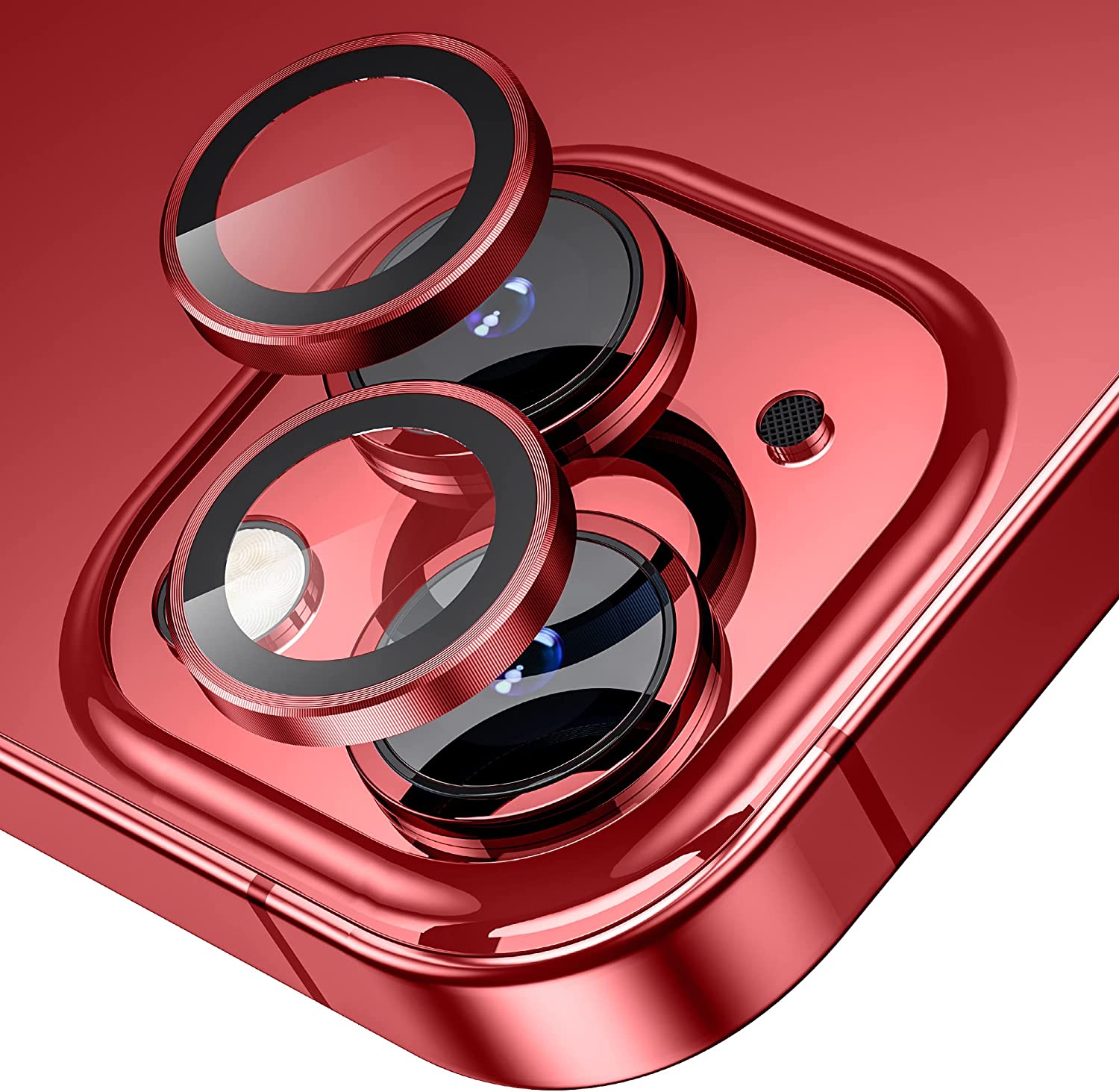 Deep Purple Kameraobjektivschutz für Iphone 15 14 Pro Max Plus 13 12 Mini 11 14Pro 14Plus 11Pro Iphone14 13Pro 12Pro Glasschutzfolie Zubehör For iPhone 13 Mini rot