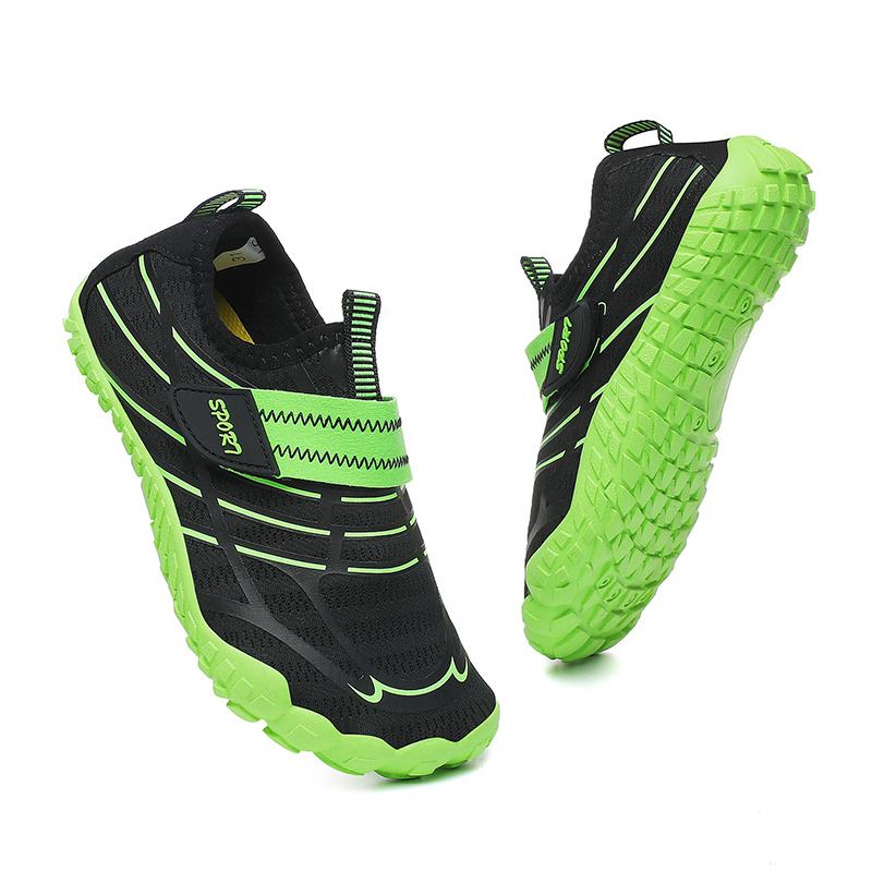 Kinder Wasserschuhe Kinder Aquaschuhe Entwässerung Strand Sport Sandalen Schnell trocknend Schwimmen Barfuß Waten Bootfahren Tauchen Surfen Turnschuhe 35 grün