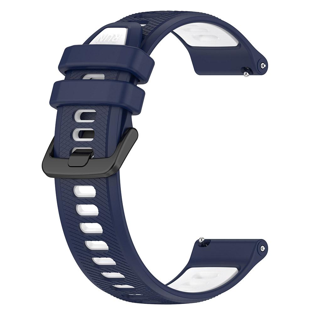 18mm 20mm 22mm Uhrenarmband für Garmin Forerunner 265 265S Zweifarbiges Silikonarmband für Garmin Venu SQ Venu 2 3S 22mm (Forerunner 265) weiß/nachtblau