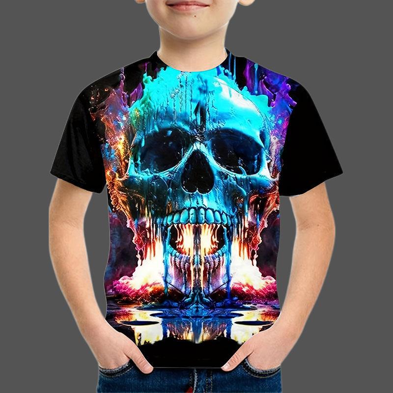 Neue Kinder T-Shirt Kleidung Schädel 3D Gedruckt T-Shirt Für Jungen Mädchen Sommer Kinder Kleidung Mode T-Shirt Junge Mädchen tops Tees 160