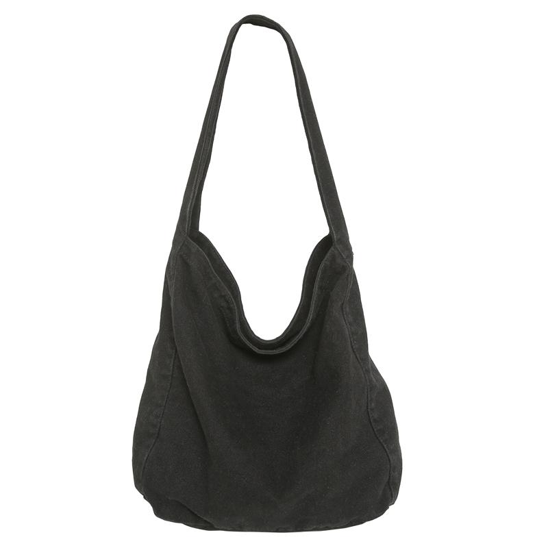 Robuste Canvas-Umhängetaschen Damen 100% Baumwolle Lässige Tragetaschen Einfach Korea-Stil Stofftaschen Große Kapazität Freizeit-Handtaschen