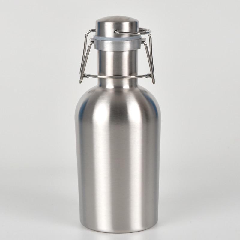 Große Sport-Trinkflasche aus 304 Edelstahl, 64oz/2L Bier- und Weinkaraffe