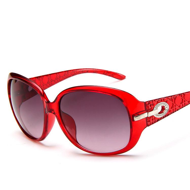 Sonnenbrille Elegante Strass Damen Damen Sonnenbrille Weibliche Sonnenbrille Nicht polarisiert Modeaccessoire rot
