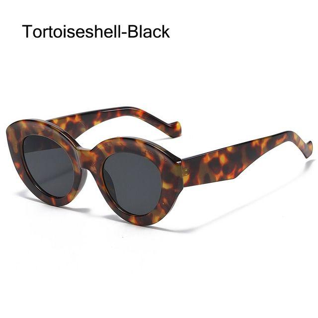 Übergroße Cat-Eye-Sonnenbrille für Damen, niedliche ovale Sonnenbrille mit dickem Rahmen, beliebte schicke Retro-Stil-Sonnenbrille