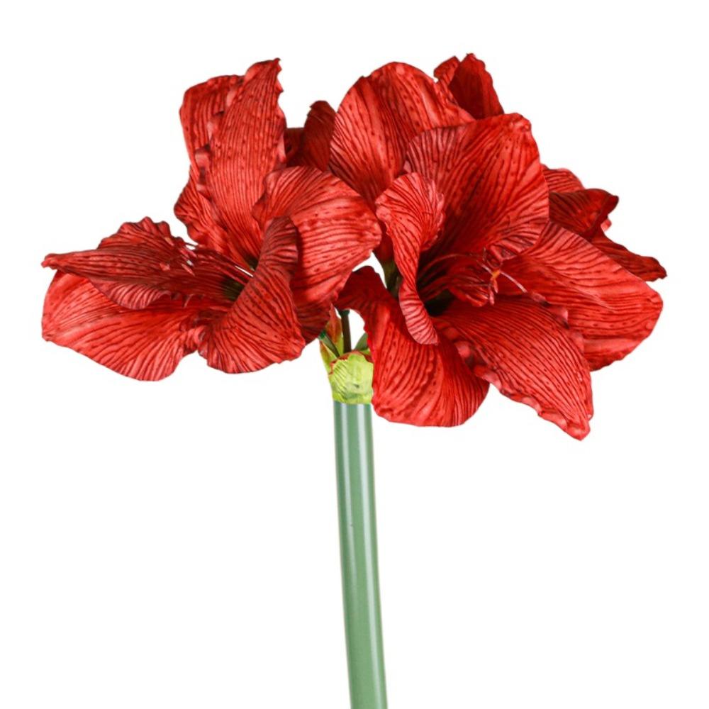 Blumenkunst Künstliche Clivia-Blumen Zweig 4 Köpfe Künstliche Blume Haus Wohnzimmer Dekoration rot