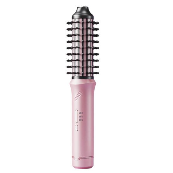 Kabellose Lockenbürste 3-in-1 Lockenstab Glättbürste 5000mAh Thermische Haarbürste 3 Temperaturstufen Lockenstab für Frauen rosa