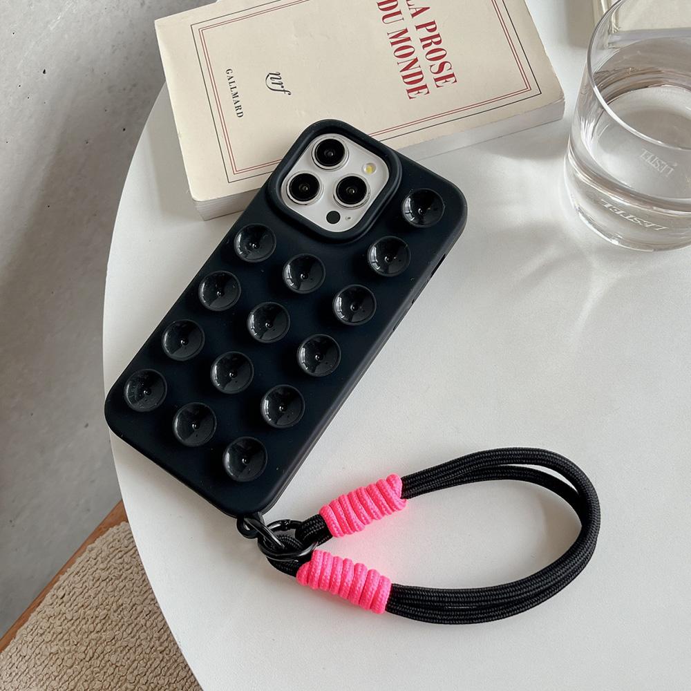 Saugknopf Handyhülle für iPhone 16 Pro Max Hülle iPhone 13 11 12 14 15 Pro Max 14 15 16 Plus Handgelenkschlaufe Armband Lanyard Hülle For iPhone 12 Pro