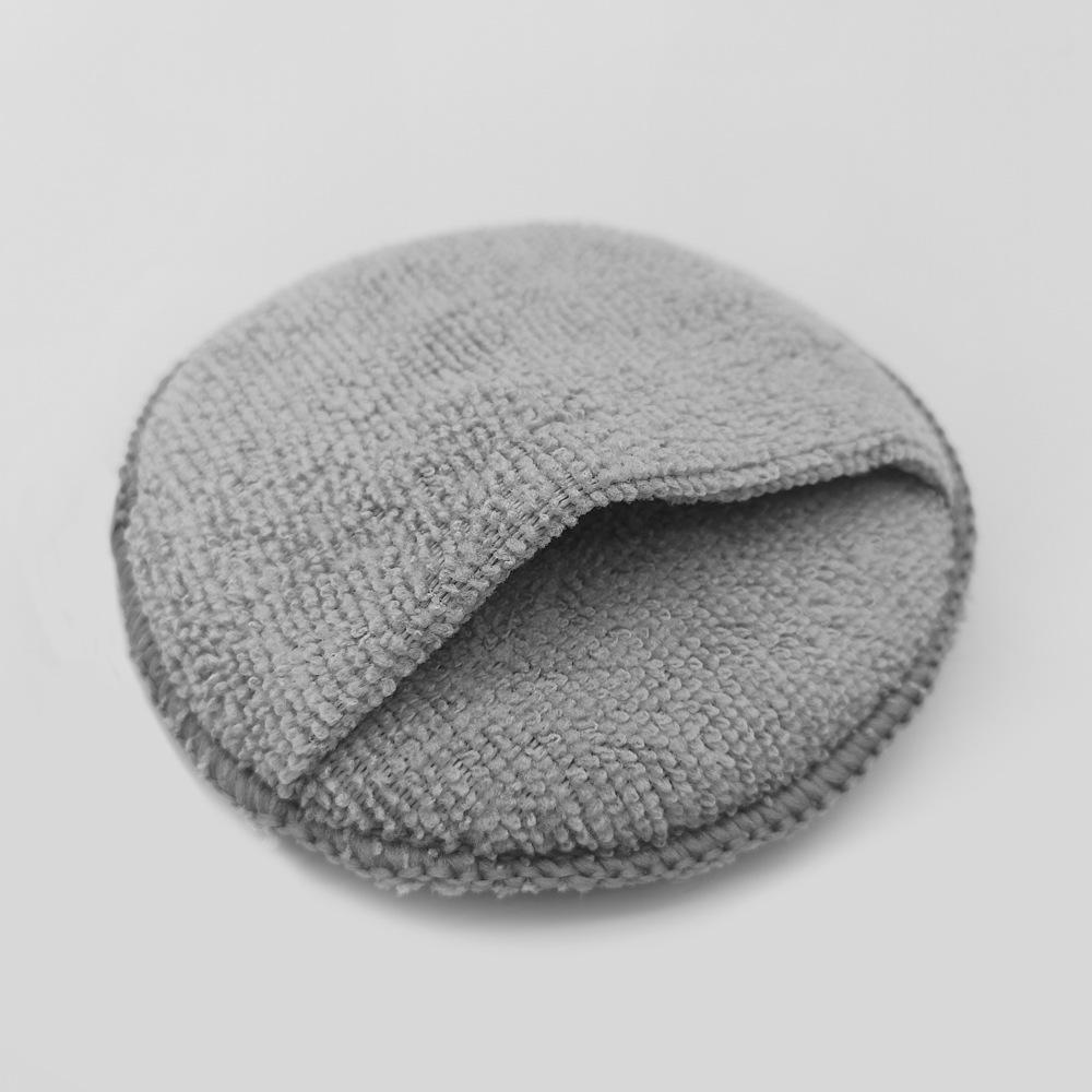 1 stücke 5 Zoll Runde Auto Pflege Mikrofaser Tasche Schwamm Auto Wachs Applikator Pad Auto Detaillierung Hand Polieren Pad Auto polnischen Werkzeug grau