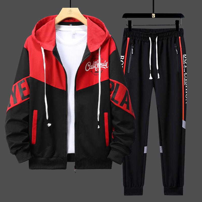 Designer-Sportanzüge für Herren, Kapuzenpullover, Hosen, 2-teilige passende Sets, Outfit-Kleidung für Herren, Kleidung, Trainingsanzüge, Sweatshirts XXXXL rot