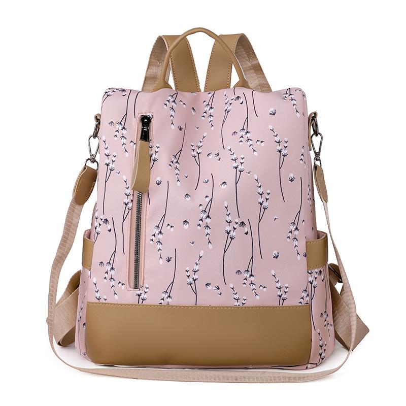 Wasserdichter Oxford-Rucksack für Damen, diebstahlsichere Rucksäcke, Umhängetaschen für Teenager-Mädchen, große Kapazität, Reise-/Schultaschen rosa