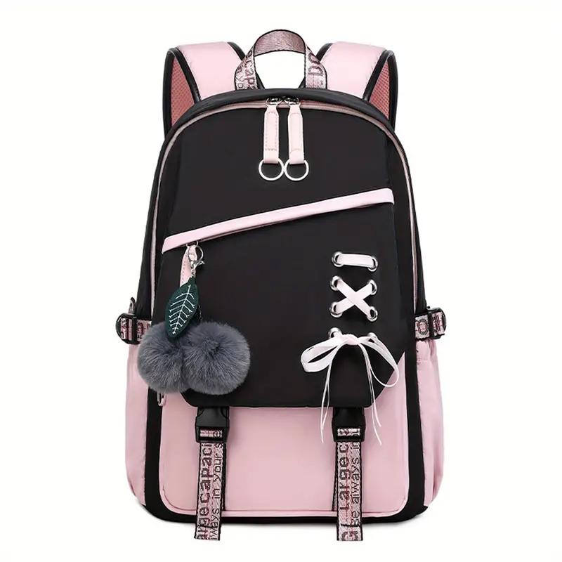 Laptop Rucksack 15,6 Zoll (ca. 15,6 cm) Schultasche Reiserucksack Große Schultasche Für Teenager Mädchen Studentin Lila rosa