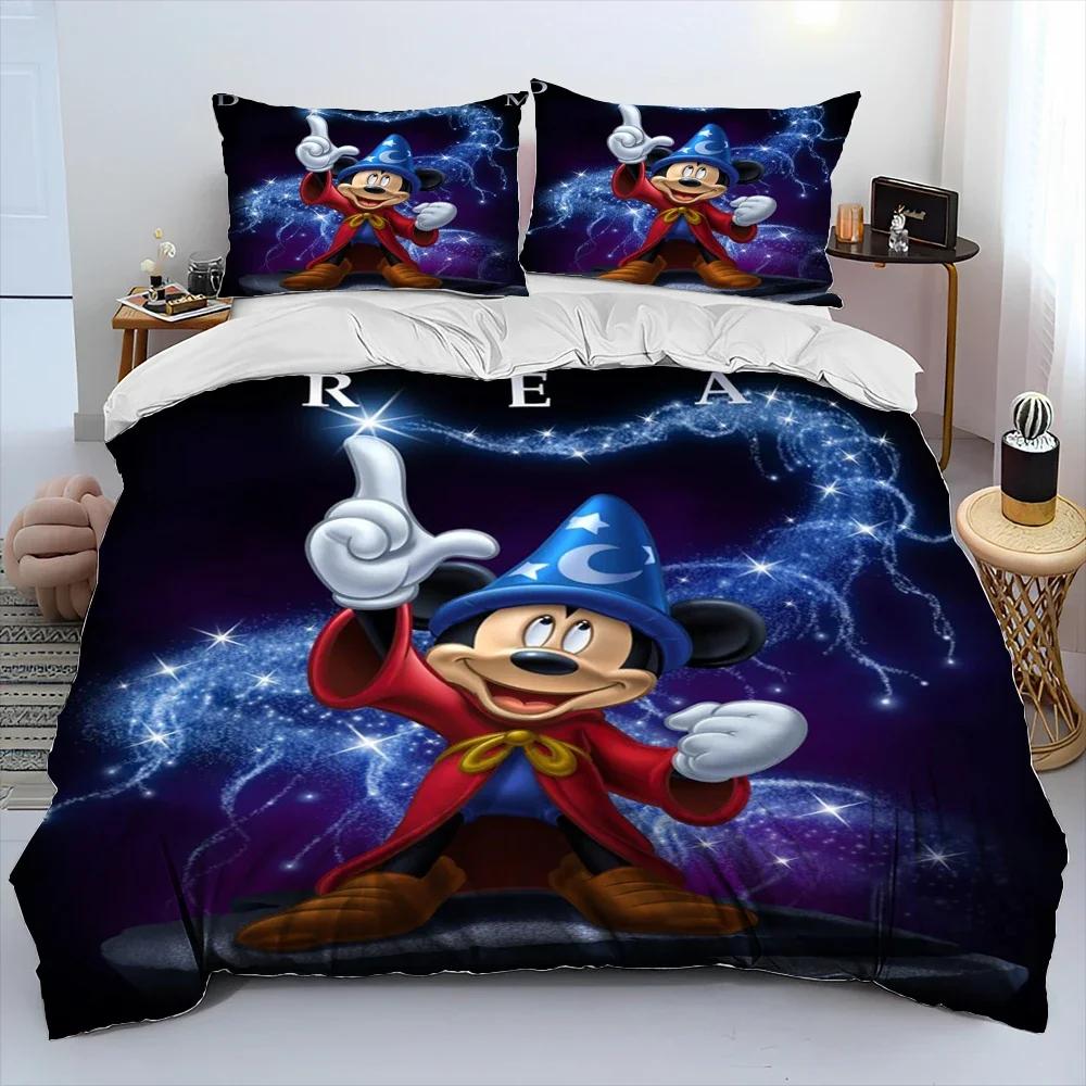 Mickey Maus Cartoon Donald Duck HD Bettdecke Bettwäsche Set Bettbezug Bett Set Steppdecke Bezug Kissenbezug Königin Bettwäsche Set Erwachsener Kind US Twin(172*218cm)3pcs