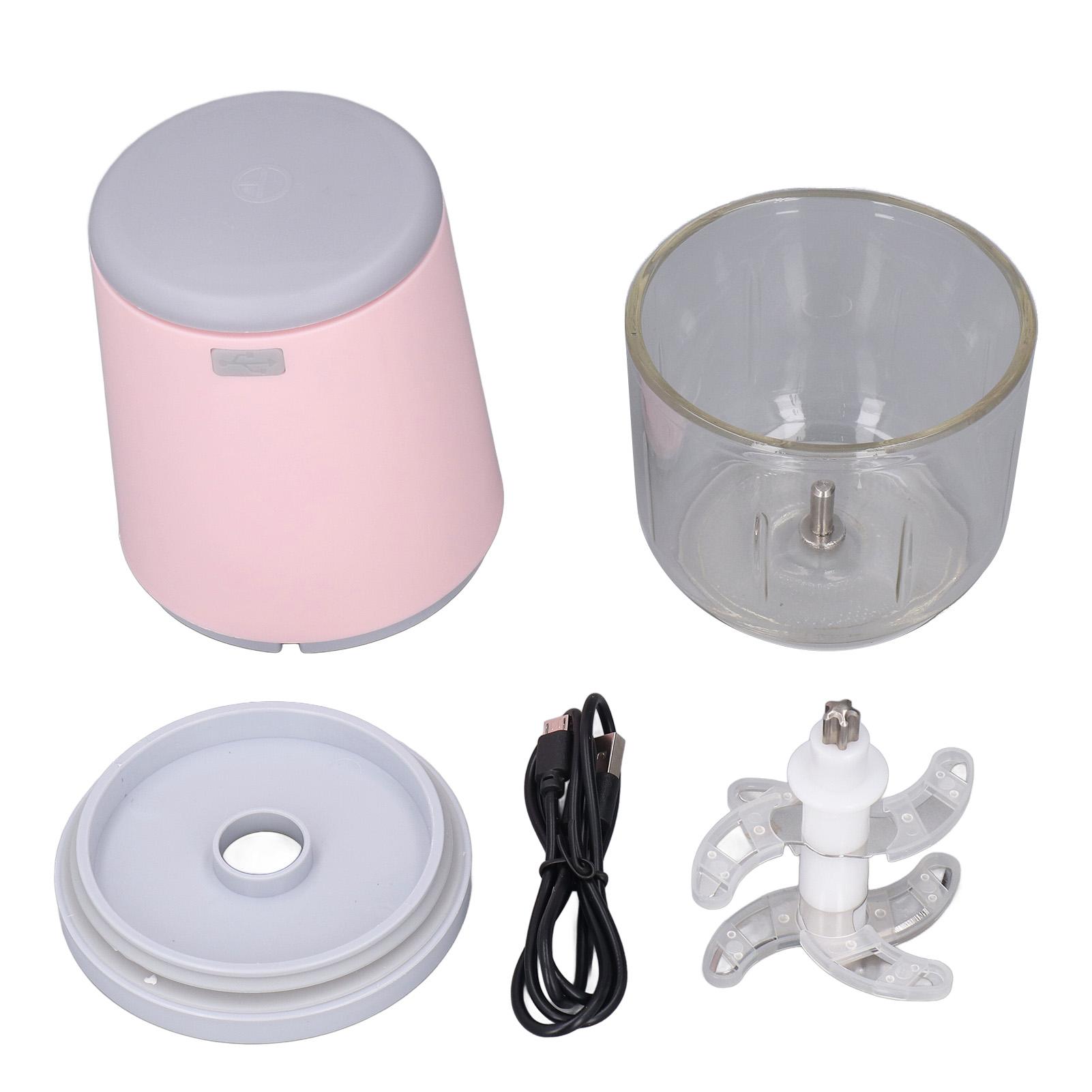 300ML Mini-Küchenmaschine Kabellos Einfaches Zerkleinern Babynahrungszubereiter Kleine Elektrische Küchenmaschine für rosa