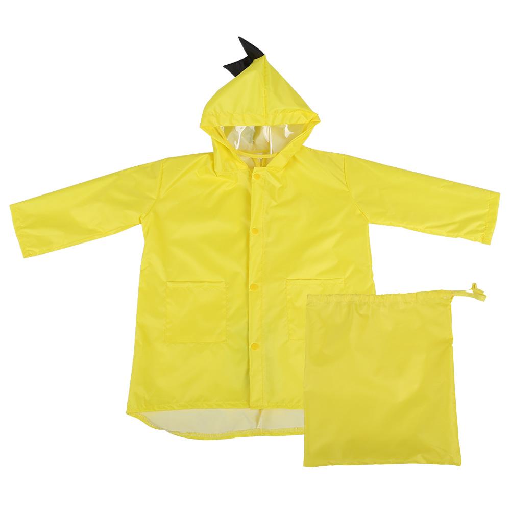 Niedliches Dinosaurier-Muster Kinder PVC Regenmantel Junge Mädchen Regenbekleidung Cartoon Regenmantel Gelb L