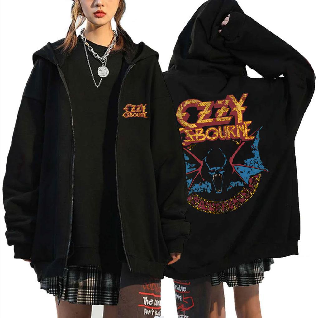 Heavy Metal Rockband Black Sabbath Ozzy Osbourne Reißverschluss-Hoodie Herrenmode Lässige Oversized-Jacke Männlich Vintage-Mantel 3XL brown